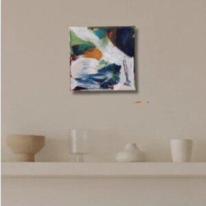 Original abstract acrylic painting on canvas. Size: 5 x 5 inches